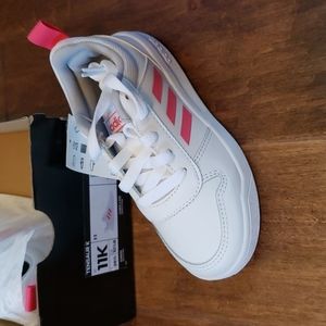 Adidas girls white and pink size 11 tennis shoes